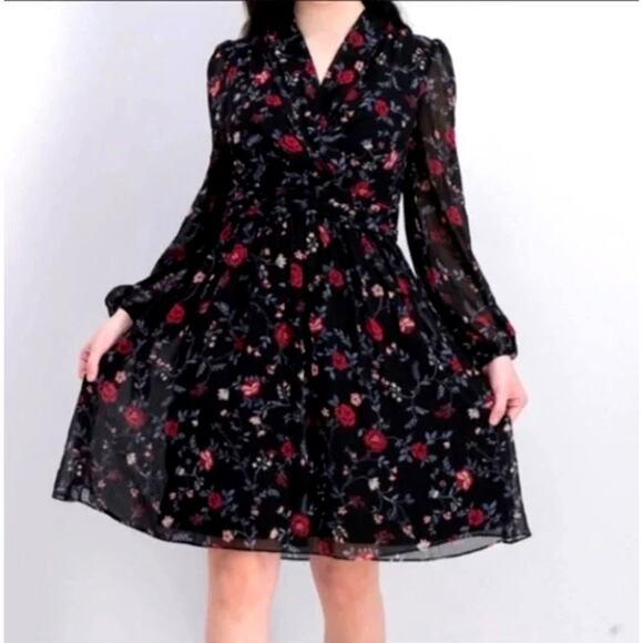 GAL meets Glam Collection Whimsigoth Dress Floral Londyn Black Cherry Fairy 12 - Picture 15 of 16